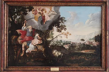 Barockes Gemälde "Die Opferung Isaaks" in der städtischen Kunstgalerie in Donauwörth