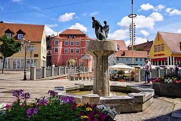 Donauwörth - Altstadtinsel Ried mit Fischerbrunnen