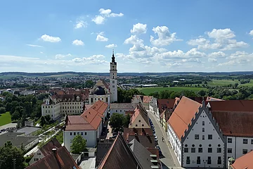 Donauwörth - Blick vom Turm des Liebfrauenmünster zur Wallfahrtskirche Heilig Kreuz